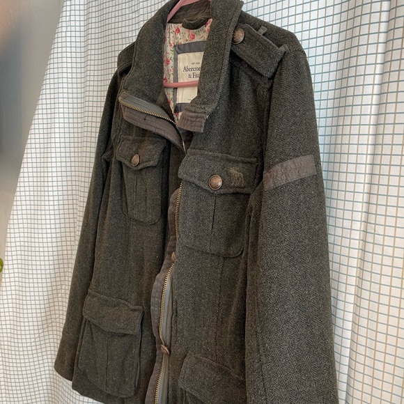 Abercrombie & Fitch Large Coat Floral Lined Heavy Jacket Coat - Picture 11 of 11